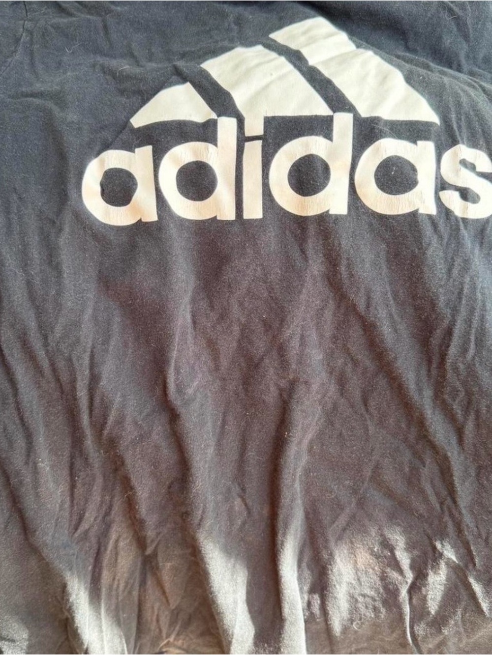 adidas Black Crewneck Tee with Subtle Grey Logo
